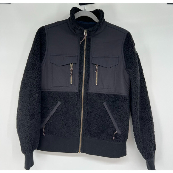 Burton Jacket Women S Black Dry Ride Sherpa Fleece Full Zip Mock Neck Ski Winter